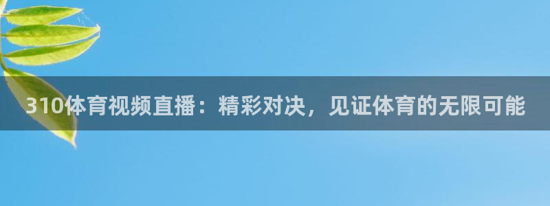 310体育视频直播：精彩对决，见证体育的无限可能
